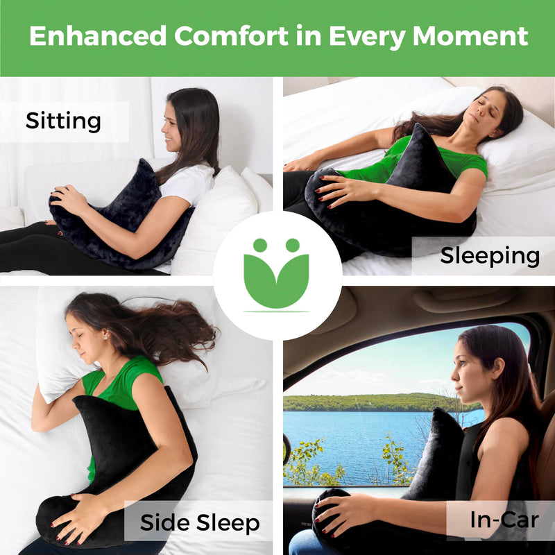 [Australia] - Rotator Cuff Pillow, Soft Comfortable Shoulder Pillow for Surgery, Ergonomic Shoulder Support Pillow with Double Zipper Cover, Machine Washable, Black 