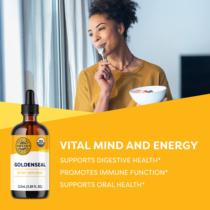 [Australia] - Vimergy USDA Organic Goldenseal Extract, 57 Servings - Alcohol-Free, Gluten-Free, Non-GMO, Kosher, Corn-Free, Soy-Free, Vegan & Paleo Tincture (115 ml) 
