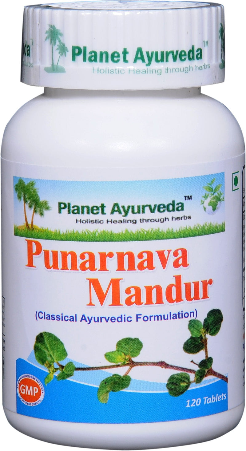[Australia] - Planet Ayurvda Punarnava Mandur - Herbal Tablets, 100% Natural - 2 Bottles (Each Bottle contains 120 tablets) 