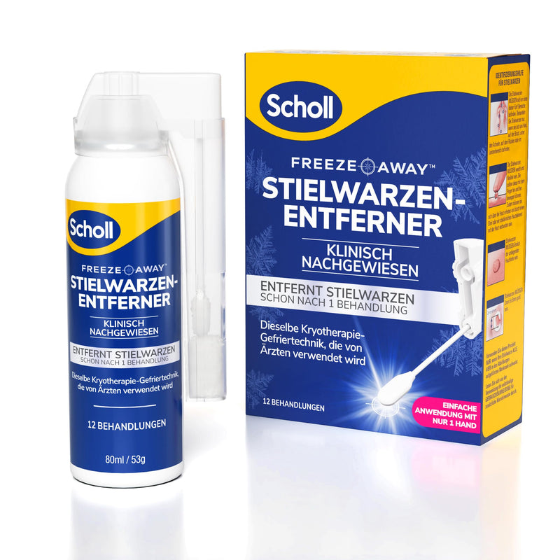 [Australia] - Scholl Freeze Away stalk wart remover set, removes skin tags in 1 treatment, stalk wart removal on neck, chest, armpit, back and groin, clinically proven, 12 treatments 
