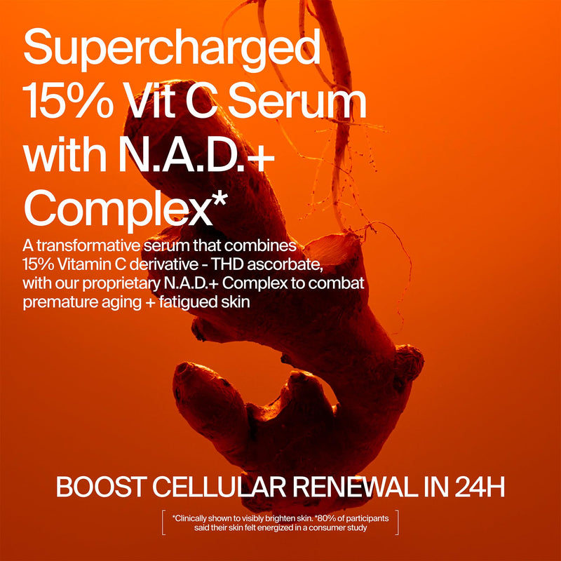 Youth To The People 15% Vitamin C Bright Cell Face Serum (1 fl oz) | Brightening Facial Serum for Even Tone - Niacinamide + Adenosine + D-Ribose, Fade Dark Spots, Sensitive + Acne Skin Approved