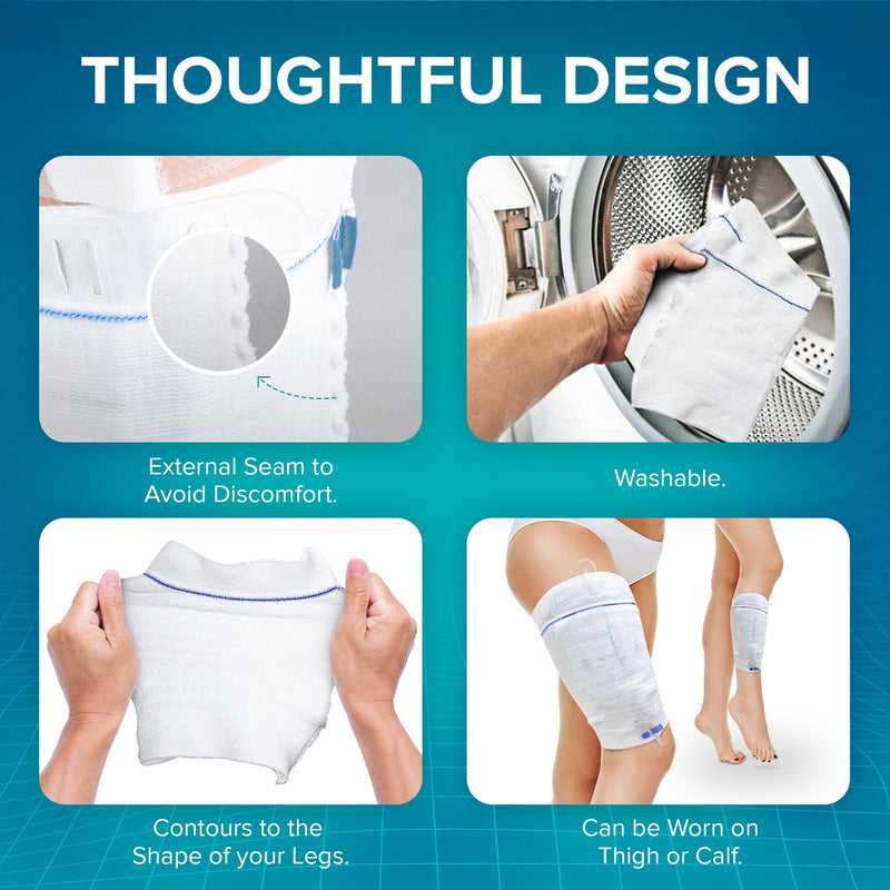 [Australia] - JJ CARE Catheter Bag Holder (Pack of 2), Fabric Nephrostomy Bag Holder, Washable & Reusable Foley Catheter Leg Bag, Urinary Drainage Bag Cover for Men & Women - Medium Size Pack of 2 (Medium) 