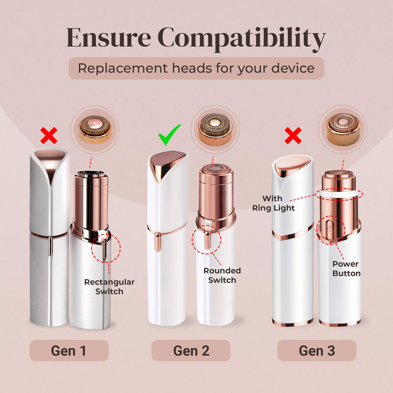 [Australia] - Gen 2 Replacement Heads for Finishing Touch Flawless Facial Hair Removal for Women, Also fits Profeir innobeaut gurelax EVIEY KRADAA VISOFO bikurpia Hair Remover Razor Generation 2 (Set of 4) 