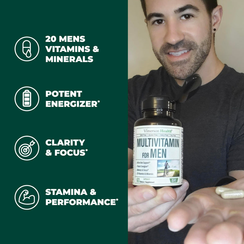 Vimerson Health Multivitamin for Men & Tongkat Ali for Men with Horny Goat Weed, Maca Root Powder, Tribulus Terrestris, Saw Palmetto Extract