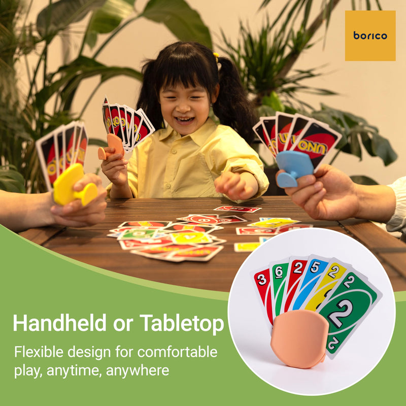 [Australia] - 4 Pack Playing Card Holders for Kids & Adults - Handheld/Tabletop Use/Drawstring Pouch, Perfect for Game Nights & Travel (4 Colors) 