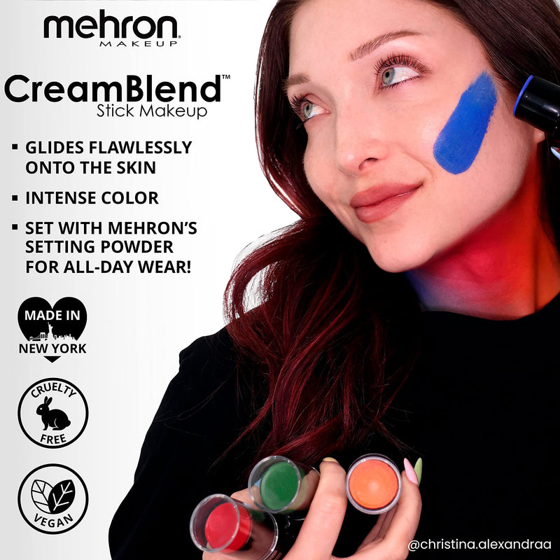 [Australia] - Mehron Makeup CreamBlend Stick | Face Paint, Body Paint, & Foundation Cream Makeup | Perfect for Halloween .75 oz (21 g) (Ogre Green) Ogre Green 1 Count (Pack of 1) 