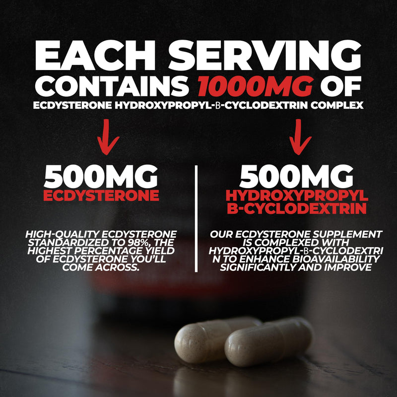 [Australia] - Huge Supplements Ecdysterone, Natural Anabolic Agent, Increases Lean Muscle Mass, Exercise Performance, Strength and Protein Synthesis, Formulated for Enhanced Absorption (60 Capsules) 