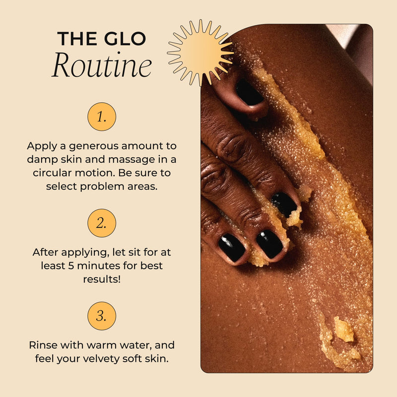 Glo Melanin Turmeric Brightening Scrub for Dark Spots [4 oz] | Includes Jojoba Oil - Sea Salt & Vitamin E, Brightening for Inner Thighs - Bikini Area - Underarms, Natural, Exfoliating 7 Ounce (Pack of 1)