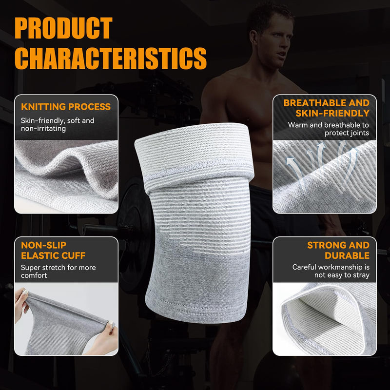 [Australia] - Bamboo knee bandage with compression, bamboo knee bandage, knee bandage for men and women, knee bandages for women, knee bandage for women's arthrosis, knee sleeves, knee orthosis knee bandage sports knee pads (gray, XL) XL gray 