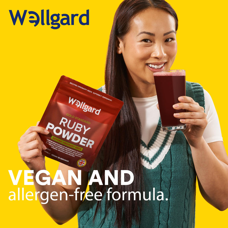 Wellgard Super Reds Powder, Ruby Powder, Vitamins, Minerals, Fruits, Botanicals, Fibre, Live Cultures, 300g
