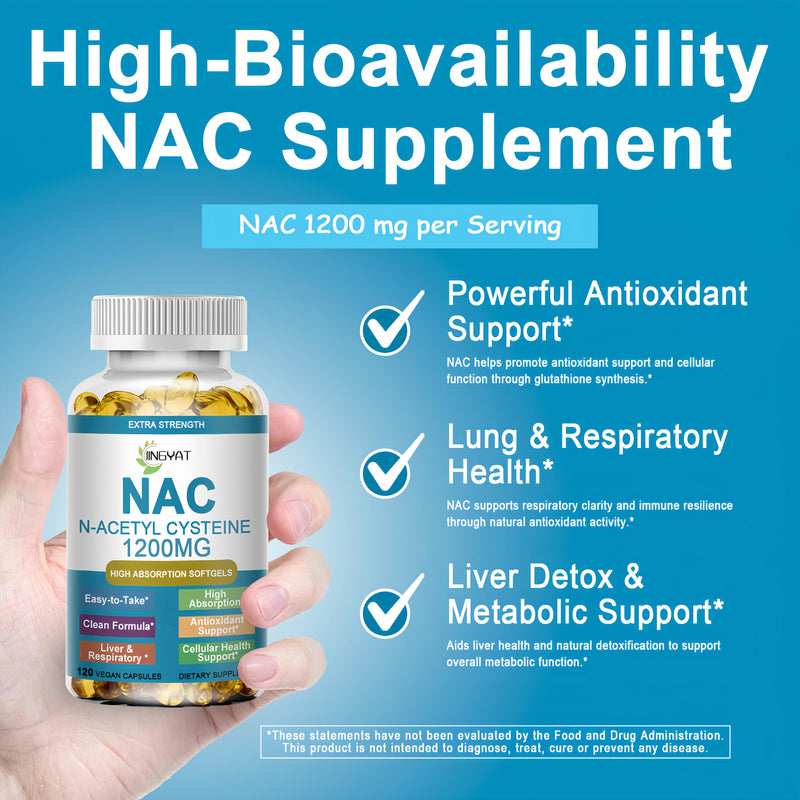 [Australia] - NAC Supplement N-Acetyl Cysteine | High Absorption NAC 1200mg Softgels for Liver & Kidney Detox, Immune Support & Antioxidants | Vegan Capsules | 2 Month Supply | Non-GMO | Gluten Free | 120 Count 