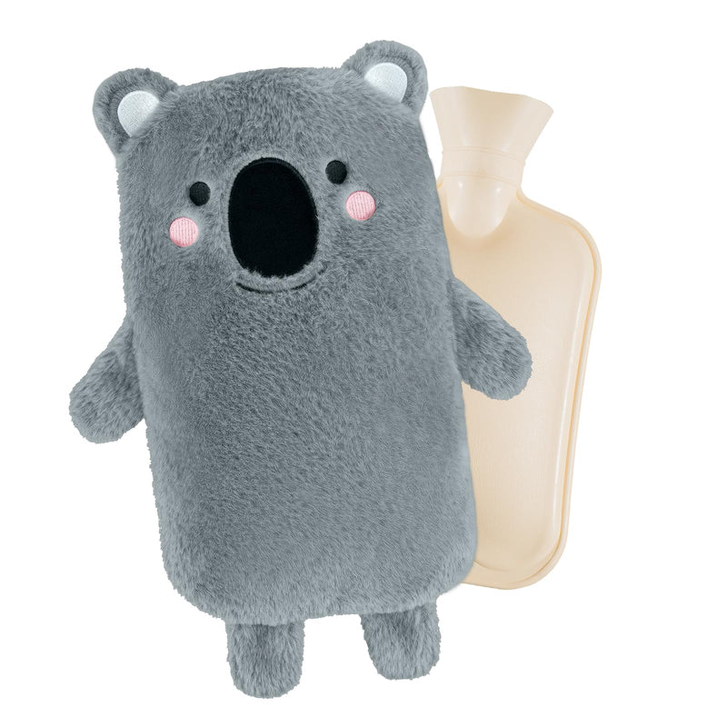 [Australia] - Large hot water bottle with soft cover - plush hot water bottle with fluffy 2L, hot water bottles with hand warmer, bed bottle for women, men and children. Koala large hot water bottle 
