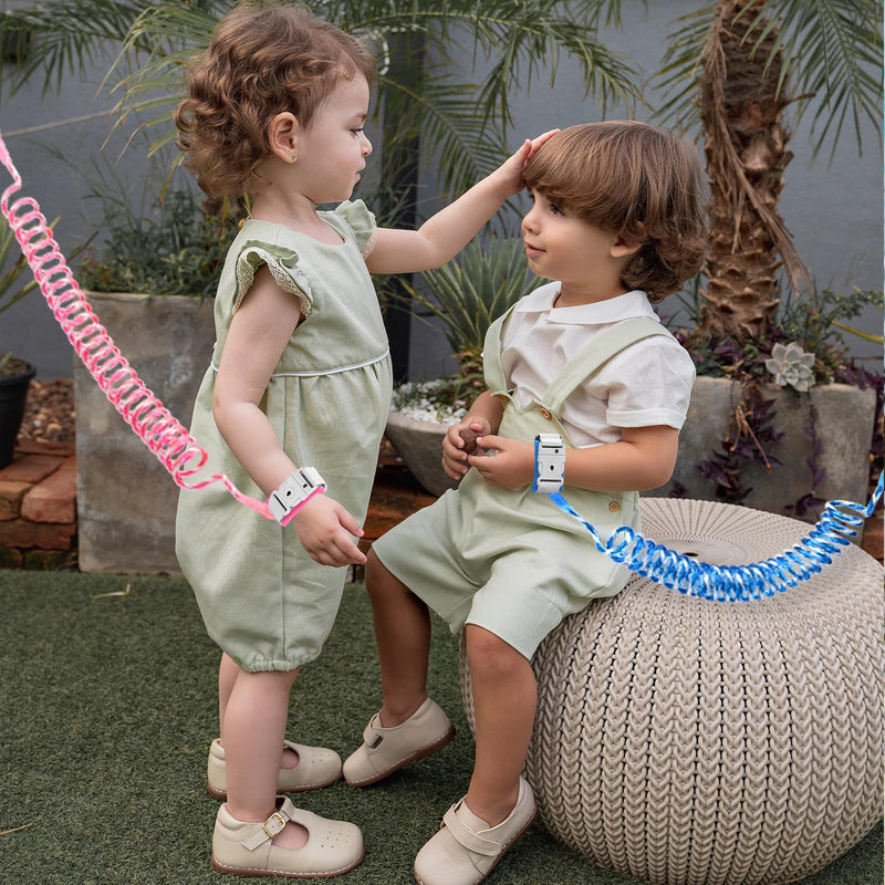 [Australia] - Accmor Toddler Leash with Key Lock, 2 in 1 Upgraded Anti Lost Wrist Link, 2 Packs Reflective Baby Leash with 360 Degree Rotating Connector and Adjustable Bracelet for Babies Boys Girls (6.56ft) Dark Blue, Rose Pink 