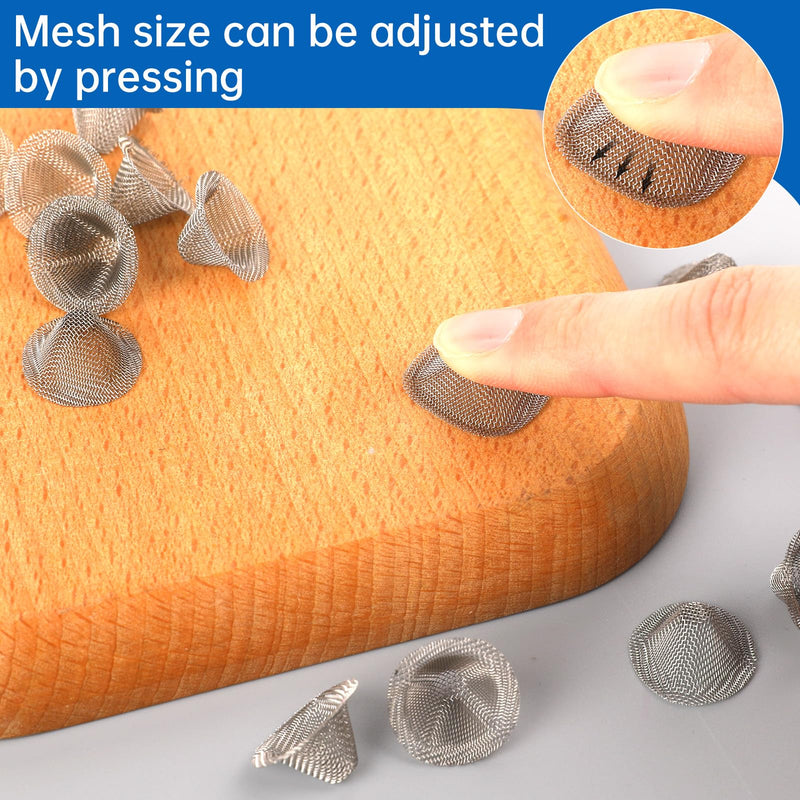 [Australia] - 40 Pieces Pipe Screens,1/2 Inch Stainless Steel Bowl Screens Filters Conical Design Metal Filters 0.5 Inch Mini Metal Clean Screen Reusable Filters Self-Adjustable Size Filter 