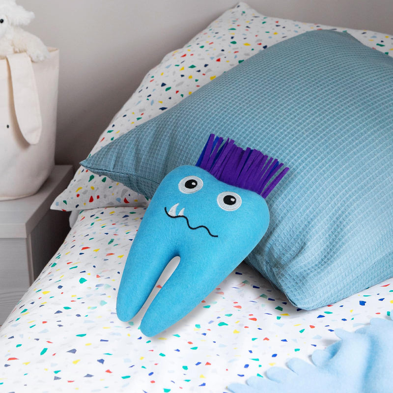 [Australia] - Tooth Fairy Pillow with Pocket Embroidered Felt Tooth Fairy Door Hanger Doll Souvenir Gift for Boys and Girls (Blue) Blue 