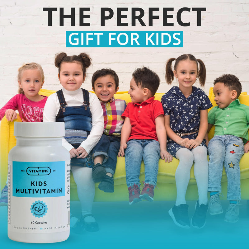 Kids Multivitamin Capsules for Children 4–11 Vitamins for Kids with 13 Essential Nutrients Sugar Free Children’s Vitamins for Immune, Bone & Overall Health