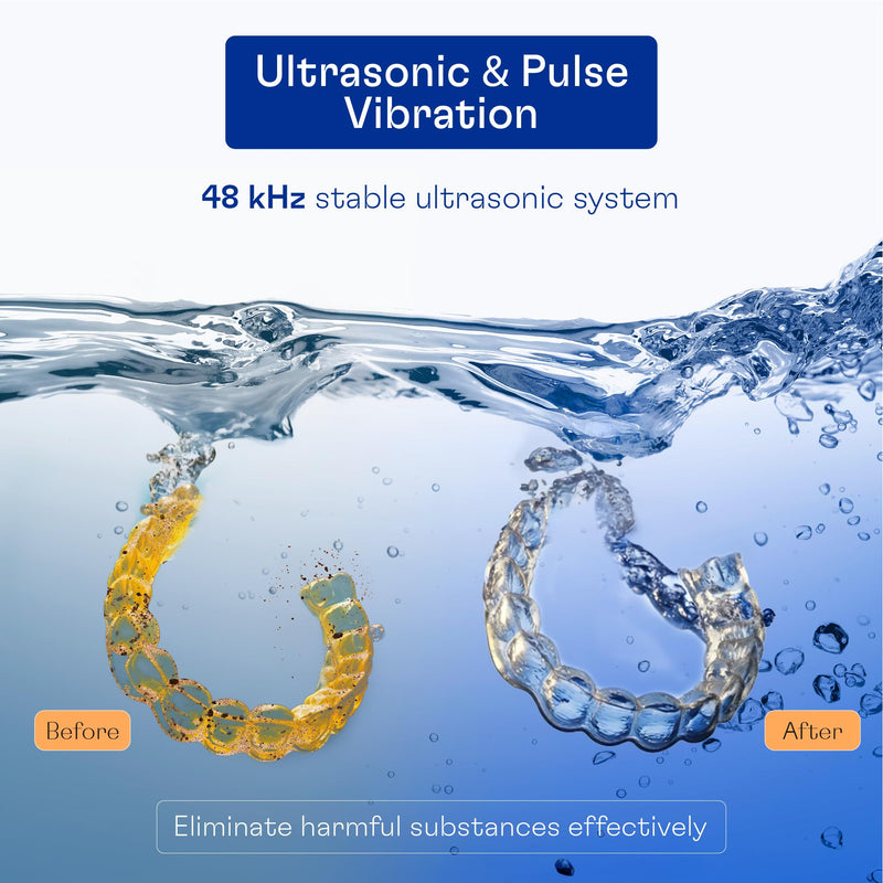 [Australia] - Ultrasonic Retainer Cleaner Machine With Cleaning Solution, Tweezers and Cleaning Wipe & Ultrasonic Jewelry Cleaner, 3 Modes Cleaner For Retainers, 48 kHZ, 220 ml Ultrasonic Cleaner 