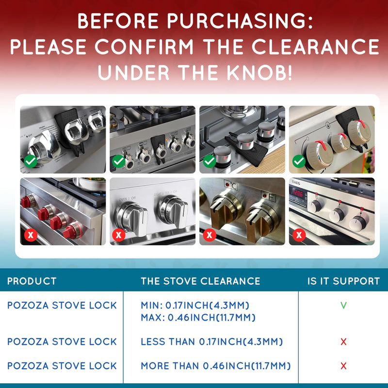 [Australia] - Stove Knob Safety Covers - Gas Stove Knob Locks & Oven Knob Covers for Child Safety, Baby Proofing Stove & Oven with Childproof Stove Knob Locks, Baby Proof Oven Lock, Gas Stove Child Safety Covers 