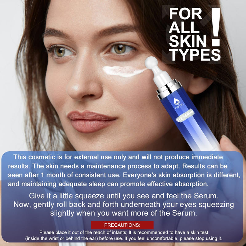 [Australia] - Eye Serum with 8% Caffeine 8% Retinol Hyaluronic Acid Niacinamide peptides for Puffy Bags Fine Lines Dark Circles Wrinkles, Under Eye Cream with 360¬∞ Roller Massage Ball, 0.5 fl. oz 