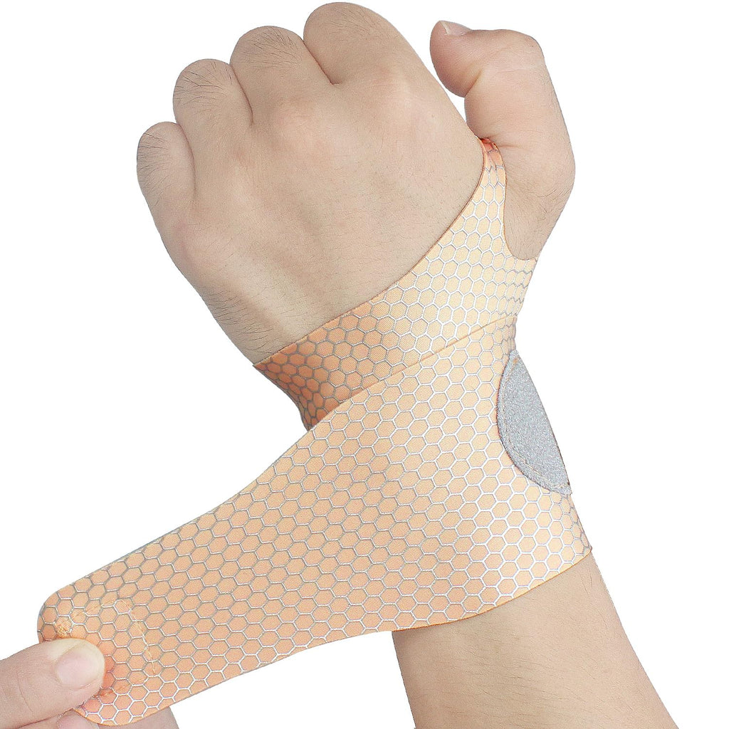 2 Pcs Ultra-Thin Wrist Brace Support for Carpal Tunnel, Pain Relief, Arthritis, Tendonitis, Elastic Wrist Wraps Right and Left Hands - Compression and Support for Fitness Enthusiasts (Skin Tone) Skin Tone