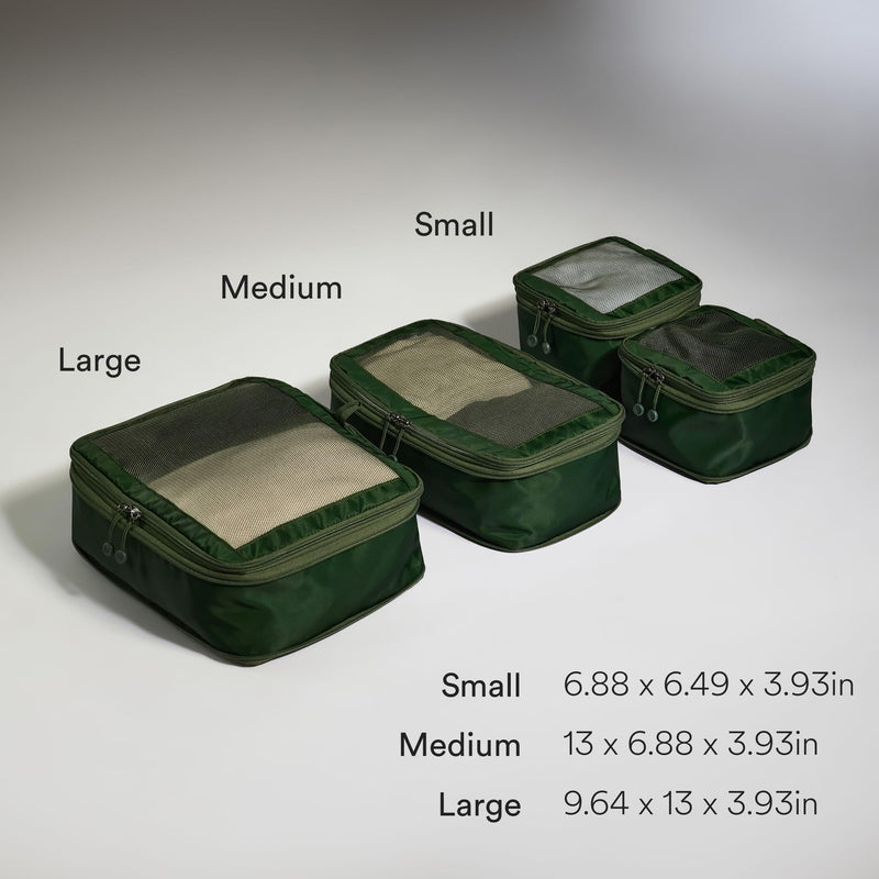 ANTLER - Compression Packing Cubes for Travel, Luggage Organiser for Suitcases or Bags, Travel Accessories, Set of 4, Antler Green