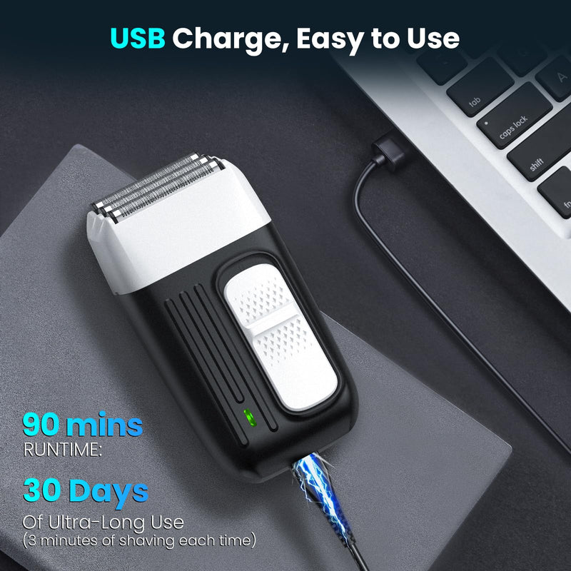[Australia] - SweetLF Electric Razor for Men, Upgraded Foil Shaver, 3 Floating Blades, 90 Min Runtime, USB Rechargeable, Wet & Dry, Black, LK-3303 