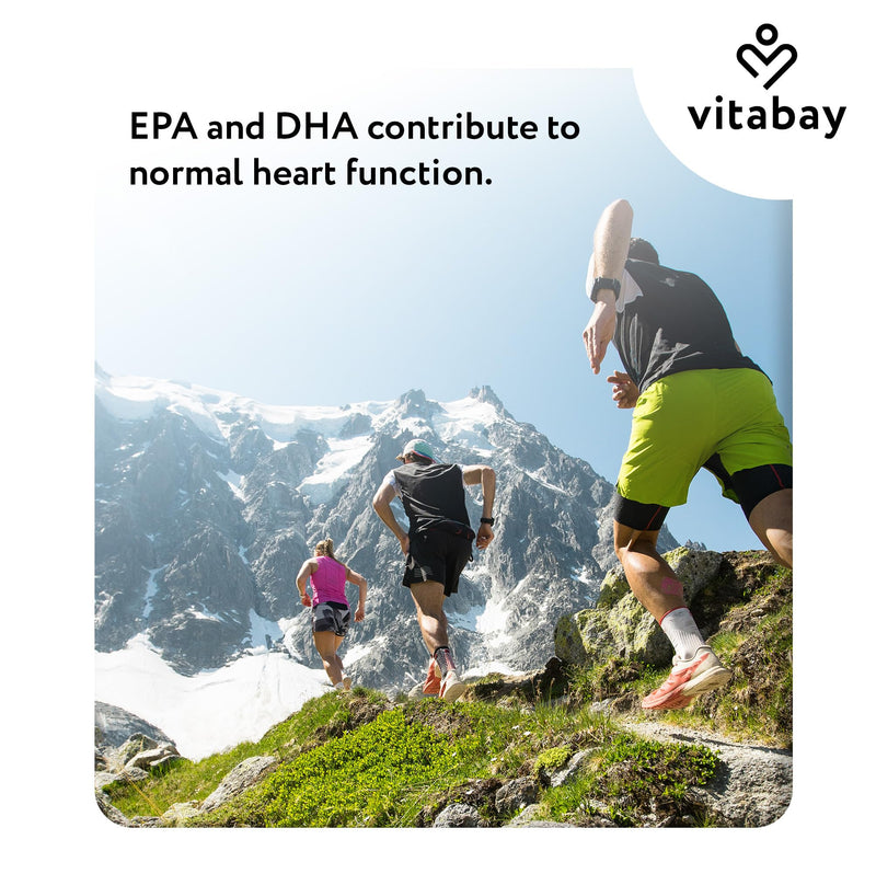 Vitabay Omega-3 Vegan 60 Capsules – 1100 mg Algae Oil with Vitamin E – DHA 600 mg & EPA 300 mg – High Strength – Laboratory Tested in Germany – No Additives – Natural Quality 60 count (Pack of 1)