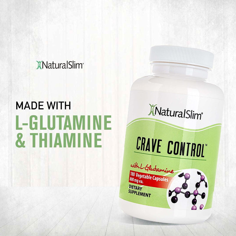 [Australia] - NaturalSlim Crave Control Appetite and Craving Suppressant Supplement - Natural Hunger Suppressant with L glutamine & Thiamine B Complex for Energy & Metabolism Booster - 180 Capsules 