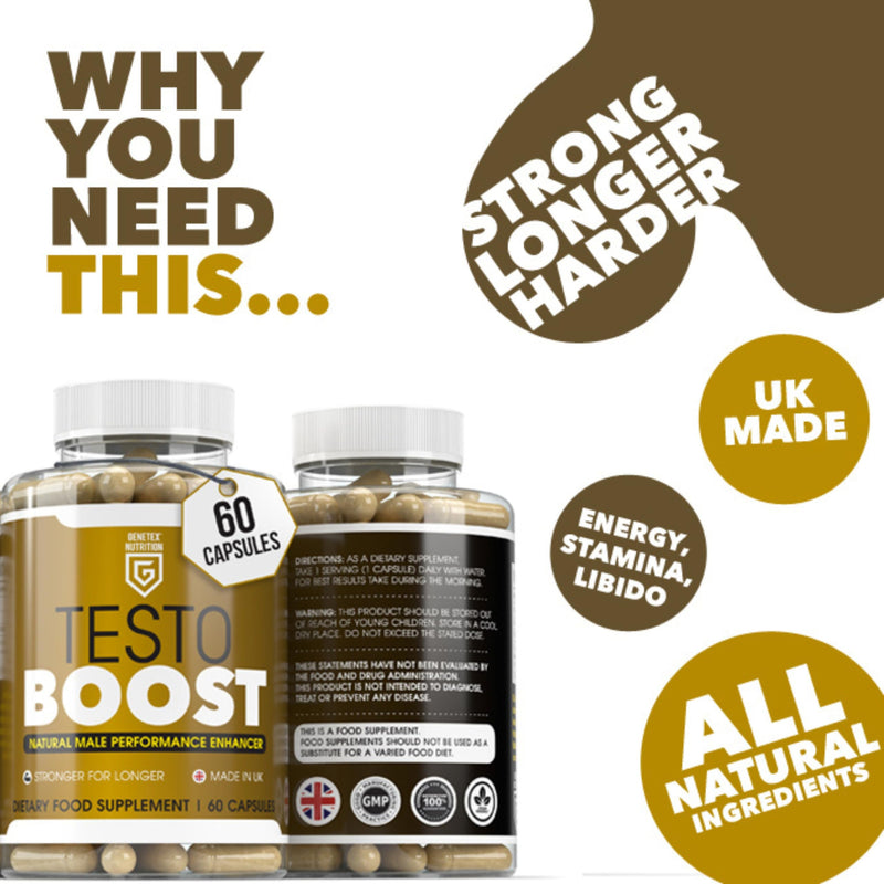 Extra Strong Pills for Men | Herbal Sex Pills to Boost Stamina, Libido & Energy | Natural Male Enhancing Supplement for Men's Performance & Prolonged Results | Food & Herbal Supplement | Made in UK 60