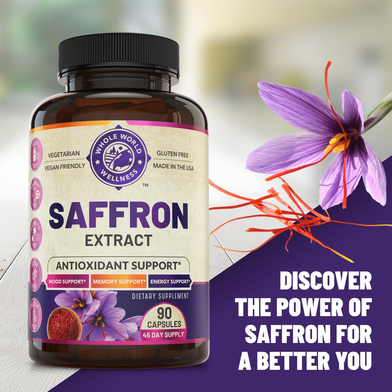 [Australia] - 100% Pure Saffron Extract - Supports Weight and Appetite Health, Mood, Focus, Memory, Digestion, Eye, Skin and Brain Health. NSF Certified Saffron Supplements for Women and Men, 45-Day Supply. 