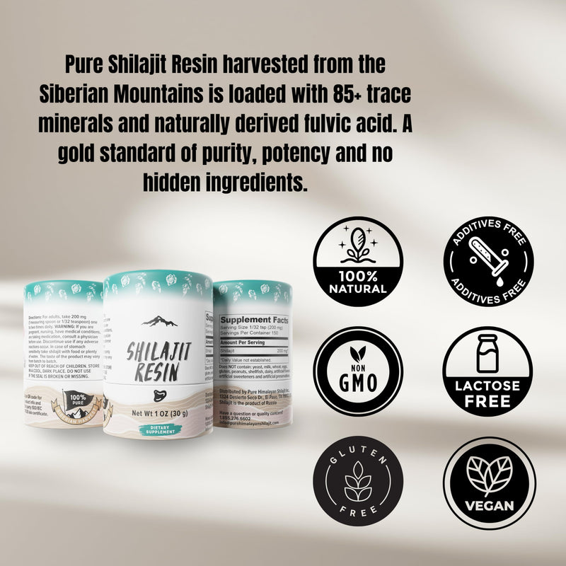 [Australia] - Pure Himalayan Shilajit, High Nutritional Potency, Grade A Shilajit Resin with 85+ Plant-Derived Trace Minerals and Fulvic Acid, Energy & Immune Suport for Men and Women, 3rd Party US Lab Tested (30g) 1 Ounce (Pack of 1) 