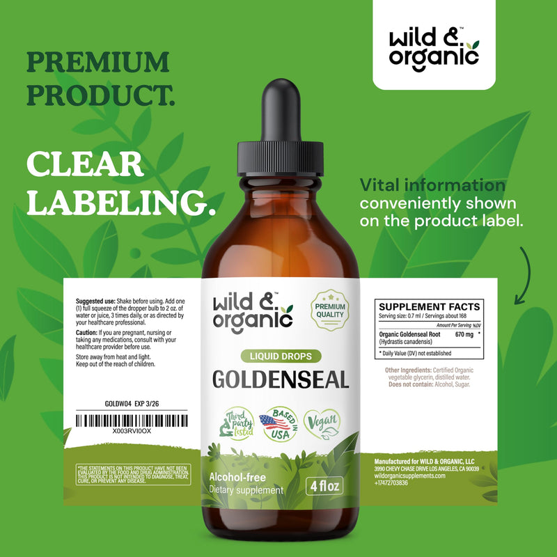 [Australia] - Goldenseal Tincture - Respiratory Lung Health Drops - Organic Goldenseal Root for Lung Cleanse - Lung Support Goldenseal Root Liquid - Digestive Health w/Goldenseal Extract - Goldenseal Drops - 4 oz 4 Fl Oz (Pack of 1) 