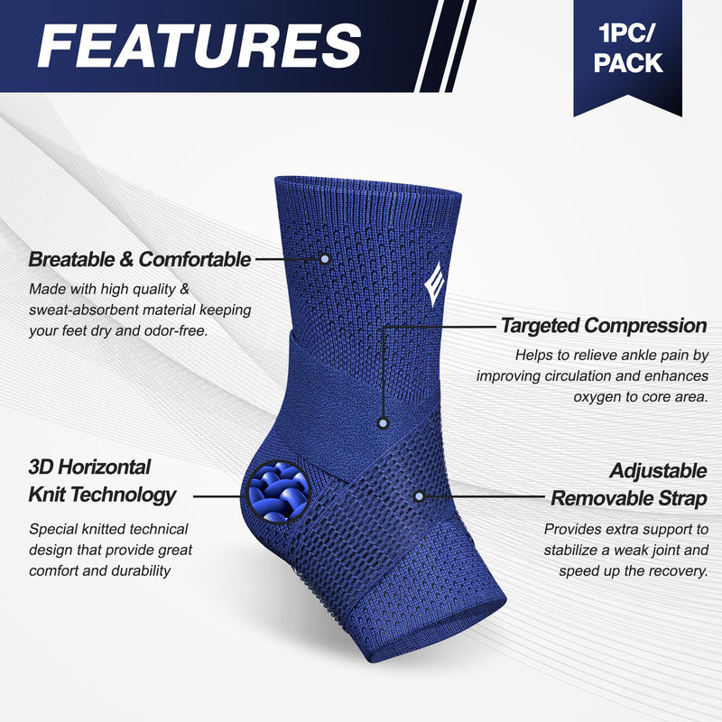 [Australia] - NEENCA Ankle Brace for Sprained Ankle with Removable Strap, Compression Sleeve for Plantar Fasciitis Relief Achilles Tendonitis, Ankle Support Brace, Ankle Stabilizer Wrap for Pain Relief, Women & Men Large Right 