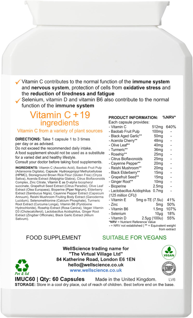 ImmunoElite Pro: Immune Support, Antioxidant Boost, and Energy Enhancement - with Vitamin C, D, Zinc, Turmeric, Baobab & Acerola