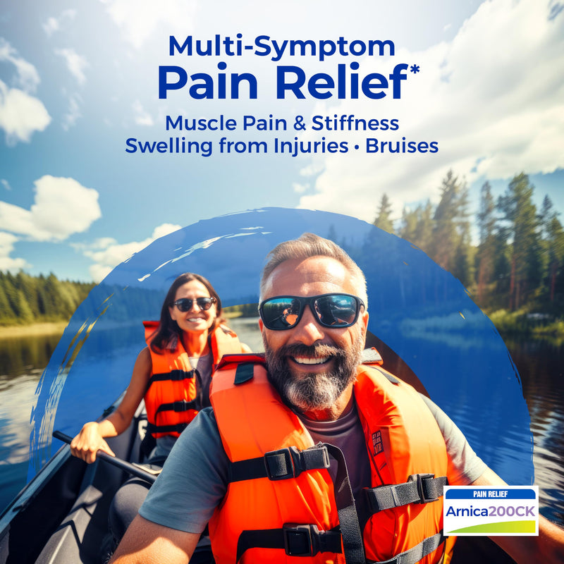 Boiron Arnica Montana 200CK Homeopathic Medicine for Pain Relief, Muscle Pain & Stiffness, Swelling from Injuries, & Bruises - 3 Count (240 Pellets) (Pack of 2) 240 (Pack of 2)