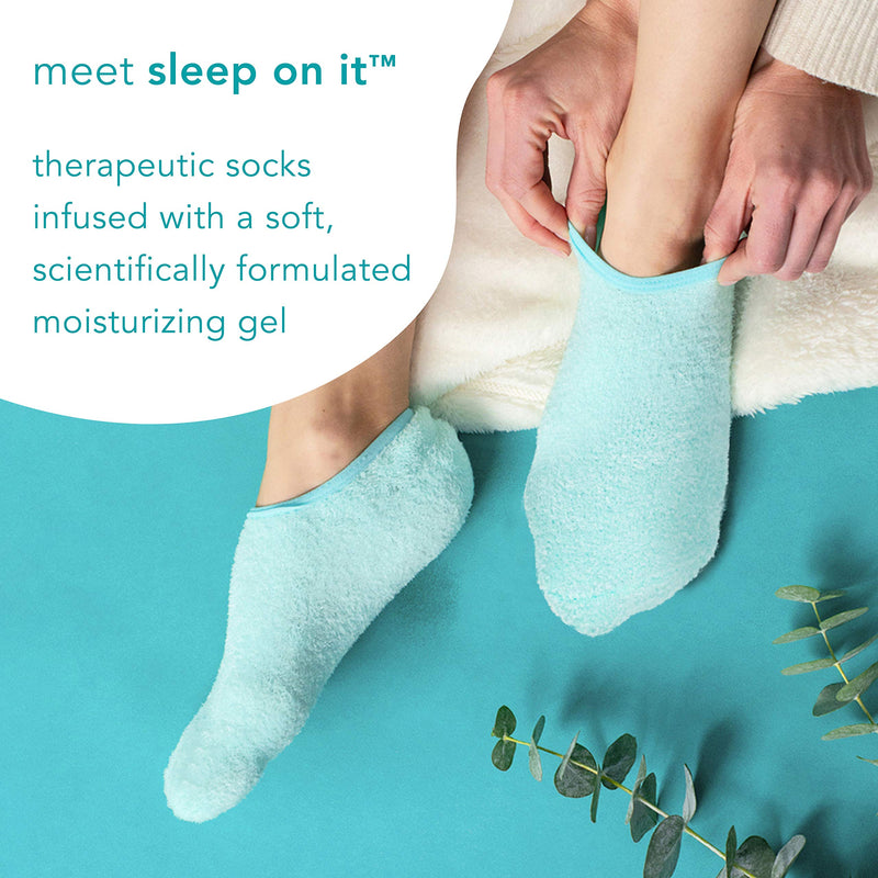 [Australia] - Barefoot Scientist Sleep On It Overnight Moisturizing Gel Socks, Nourish Your Feet (Teal) Teal - 1 Pack 