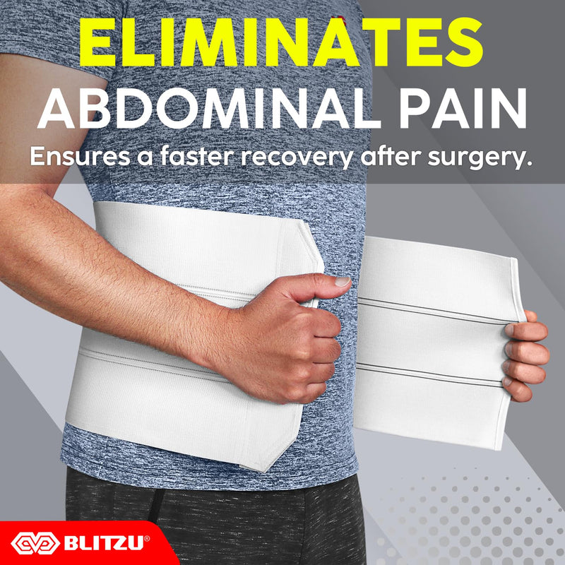 Abdominal Binder for Women & Men Post Surgery Recovery, 9 inch 3 Panel Waist Compression Band, Wrap Support for Bariatric, Belly, Stomach, Postpartum, Hernia, Latex-free, Breathable Fabric. Nude L-XL Large/X-Large