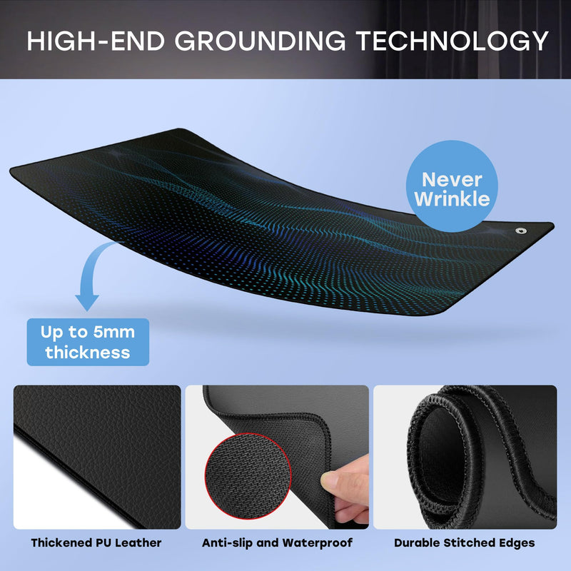 [Australia] - Grounding Mat for Desk, Grounded Mats for Sleep, Pain Relief, Stress Relief, Earth Connected Therapy. Grounding Pads with 15ft Cord, Indoor Grounded for Full Body Balance & Wellness Support(26.5x10in) 26x10 Inch 