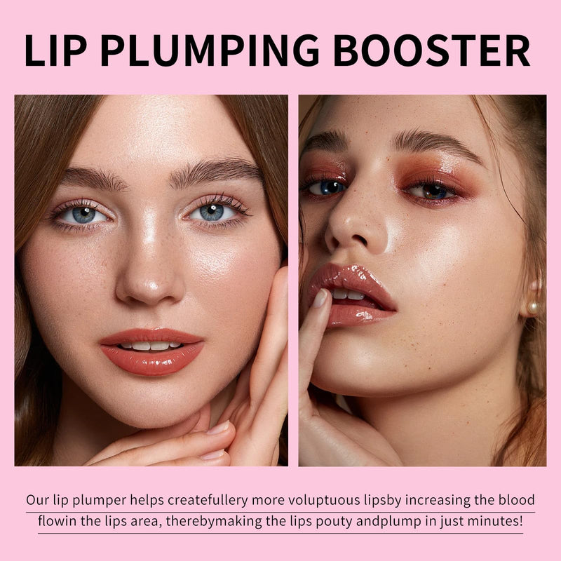 Lip Plumper Gloss, Plumping Lip Oil with Chili Extract, Spicy Lip Plumper for Women Girls, Fuller Lips Instantly, Moisturizing, High-Shine and Moisturizing (01#) 01#