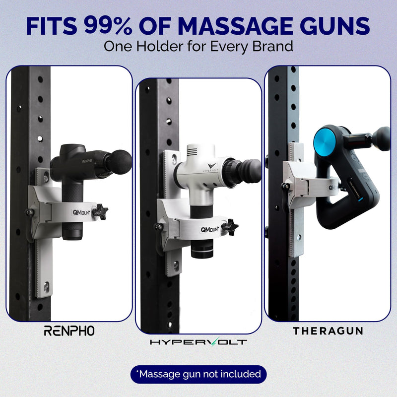 [Australia] - Massage Gun Holder - Power Rack Mounted - Fully Adjustable - Holds Firm Never Moves or Slips - Hands Free Back Massager - Rack Attachments - Massage Gun Attachments Power Rack Mount 