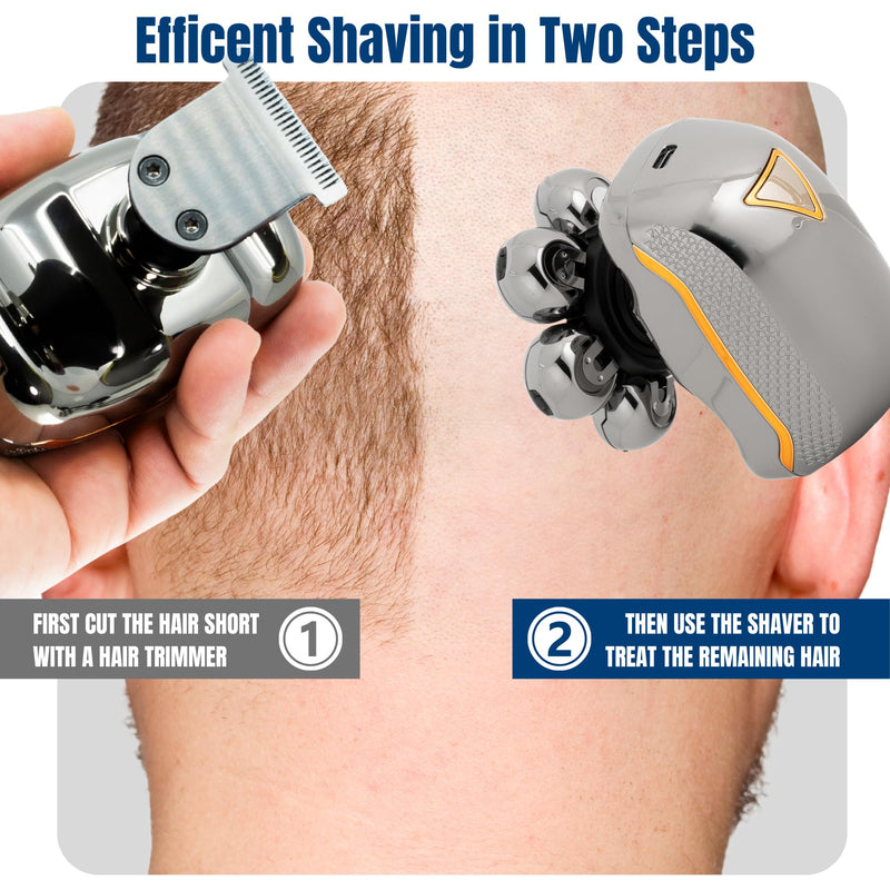 [Australia] - Head Shaver for Bald Man Cordless Electric Shavers - Detachable Heads Shavers for Men Waterproof Mens Razors for Shaving Rechargeable 7D Rotary Head Shaver,Nose Hair Trimmer,Ear Hair Trimmer for Men 