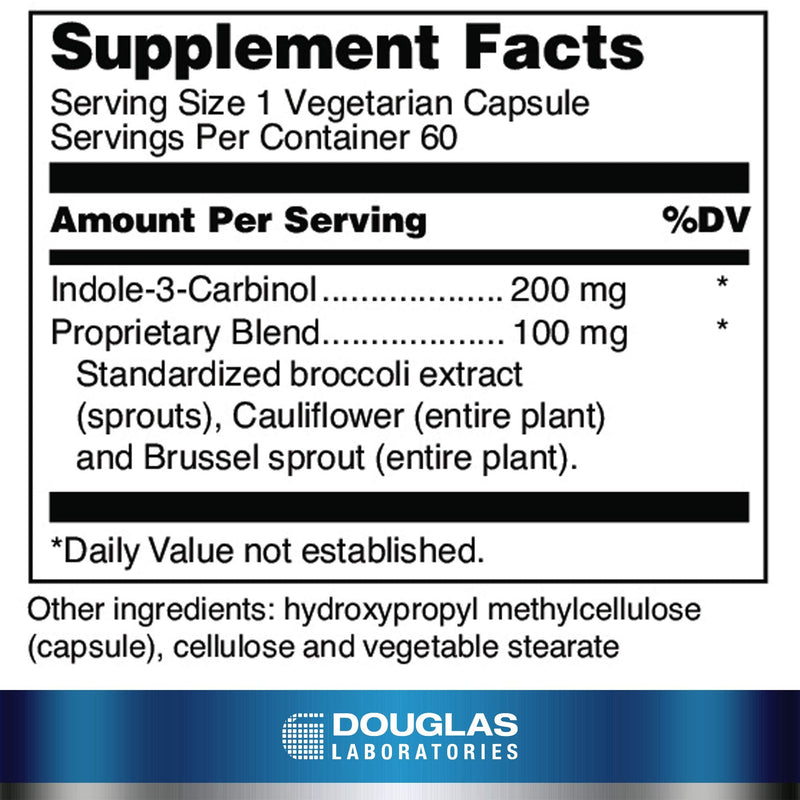 Douglas Laboratories Ultra I-3-C, 60 Capsules | Indole-3-Carbinol is a Proprietary Blend of Cruciferous Vegetables, Contains I3C, Dietary Supplement, Non-GMO Standard Packaging