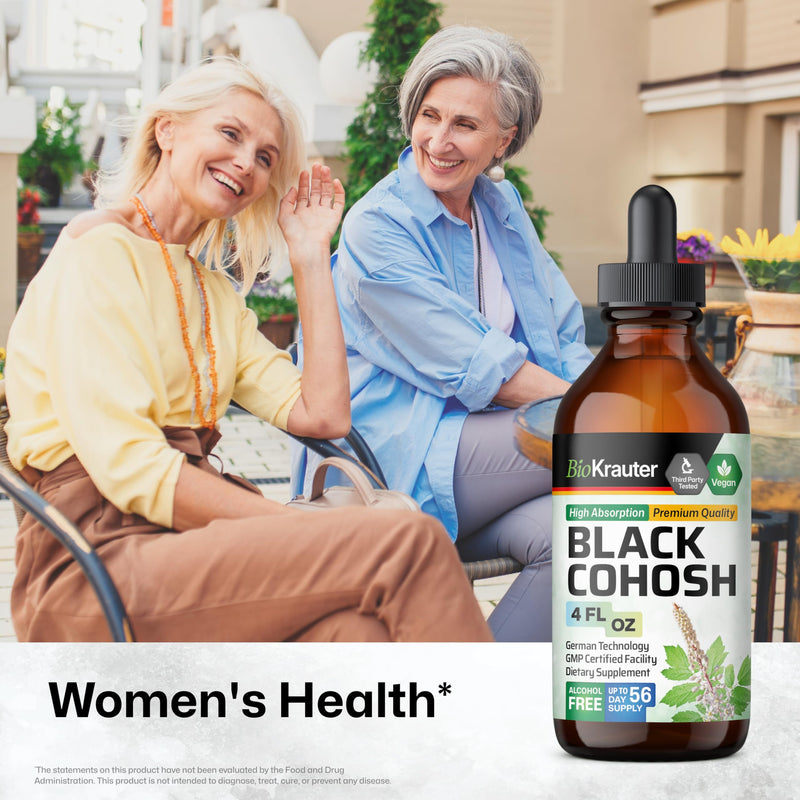 [Australia] - Black Cohosh Supplement for Women - Organic Black Cohosh Tincture - Alcohol and Sugar Free Vegan Drops 4 Fl.Oz. 4 Fl Oz (Pack of 1) 