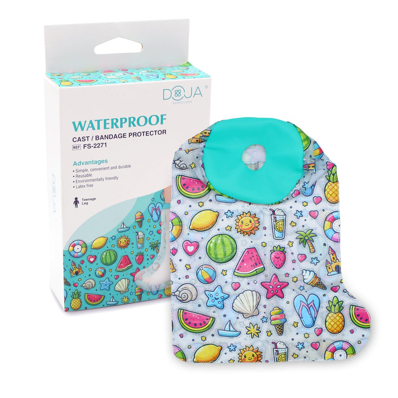 [Australia] - DOJA Barcelona | Waterproof cast protection foot for children | 455x355mm| Waterproof PVC water protection foot with silicone closure Shower protection foot | Waterproof for shower or swimming pool 