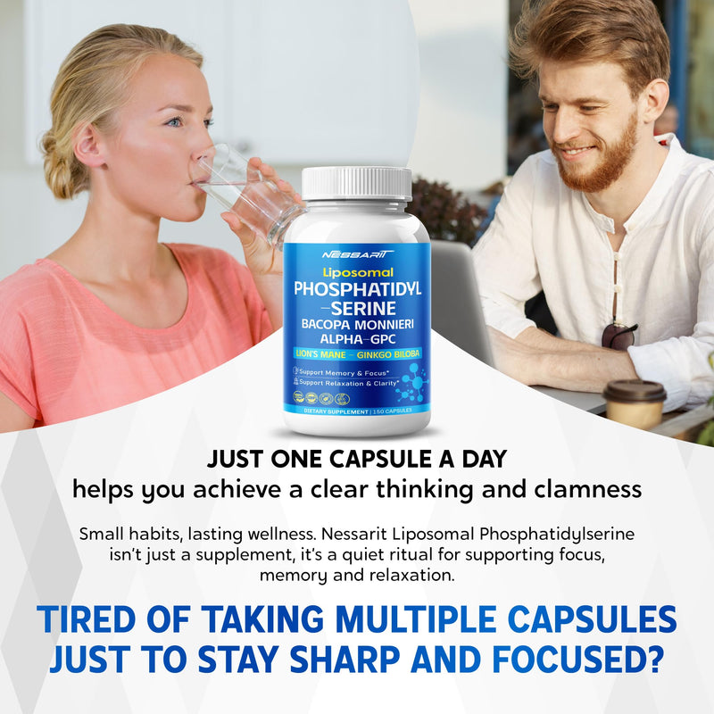 [Australia] - Phosphatidylserine, Bacopa, Alpha-GPC, Lion‚Äôs Mane & Ginkgo ‚Äì Support Cognitive Function & Focus ‚Äì 150 Capsules ‚Äì Made in USA 150 Count (pack of 1) 