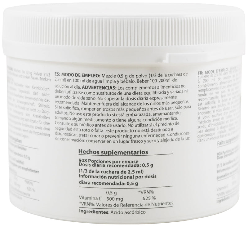 Pure Ascorbic Acid fine crystalline Powder | 1 Pound - 454 g | Vitamin C | Pharma Ingredients (Ph. EUR., USP, BP) | Third-Party Tested | Heiltropfen®
