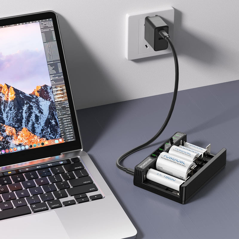 [Australia] - POWEROWL 8 Bay AA AAA C D Battery Charger, USB High-Speed Charging, Independent Slot, for Ni-MH Ni-CD Rechargeable Batteries… 