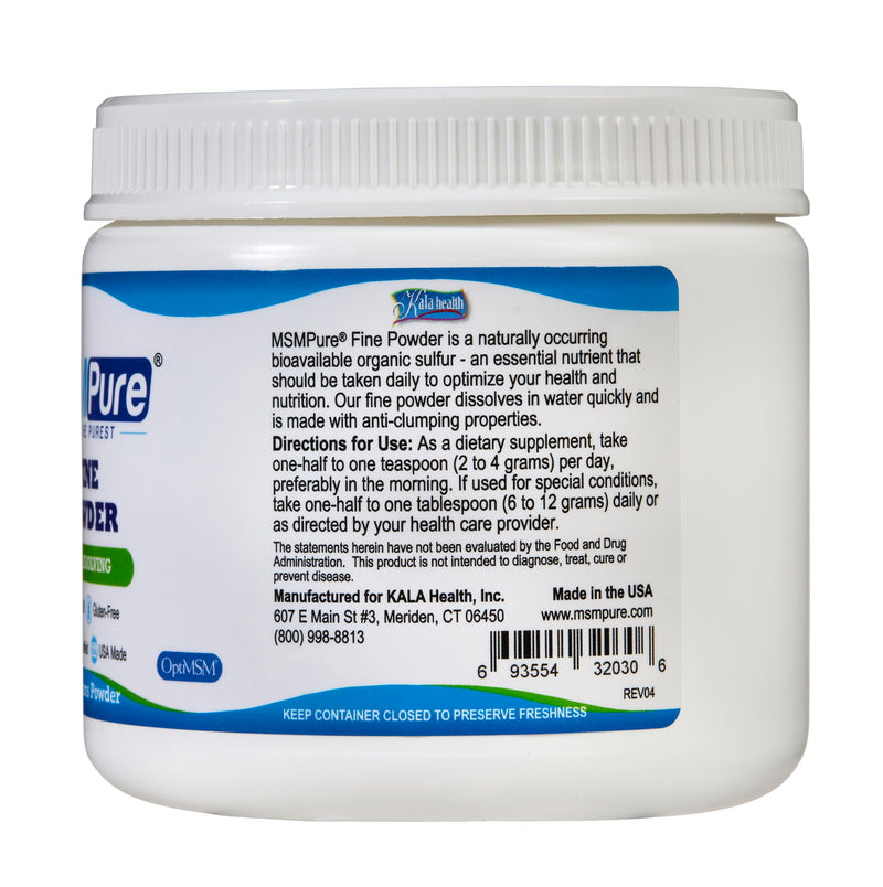 [Australia] - KALA HEALTH MSMPure Fast Dissolving Fine MSM Powder Crystals ‚Äì US-Made MSM for Joint Health, Skin Appearance, and Hair & Nail Support ‚Äì 8.8 oz, Organic Sulfur Unflavored 8.8 Ounce (Pack of 1) 