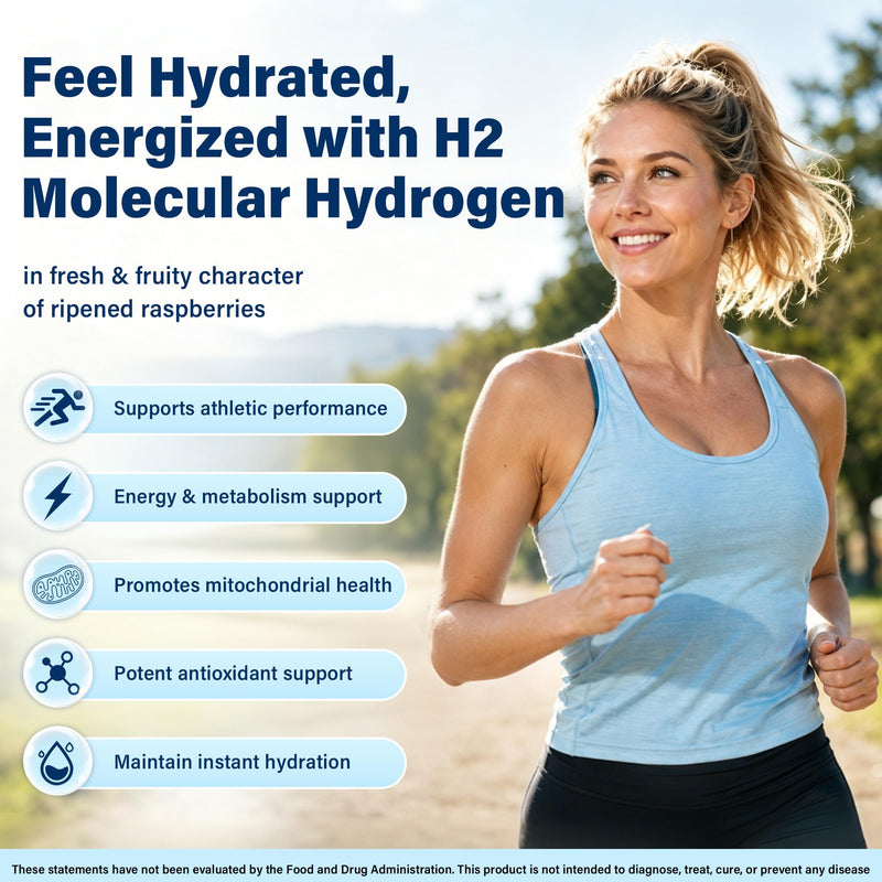 90 Count H2 Molecular Hydrogen Water Effervescent Tablets - 100mg Magnesium per Tablet,Raspberry Flavor Promotes Hydration, Optimal Energy