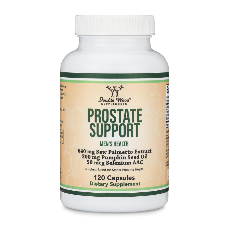 [Australia] - Prostate Support Supplement for Men's Health (120 Capsules) One Serving per Day for 30 Days Supports Prostate Function and Urinary Control (Saw Palmetto, Pumpkin Seed Oil, Selenium) by Double Wood 